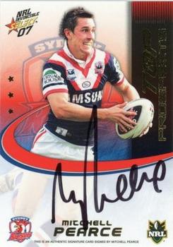 2007 Select NRL Invincible - Top Prospect Signatures #TP14 Mitchell Pearce Front